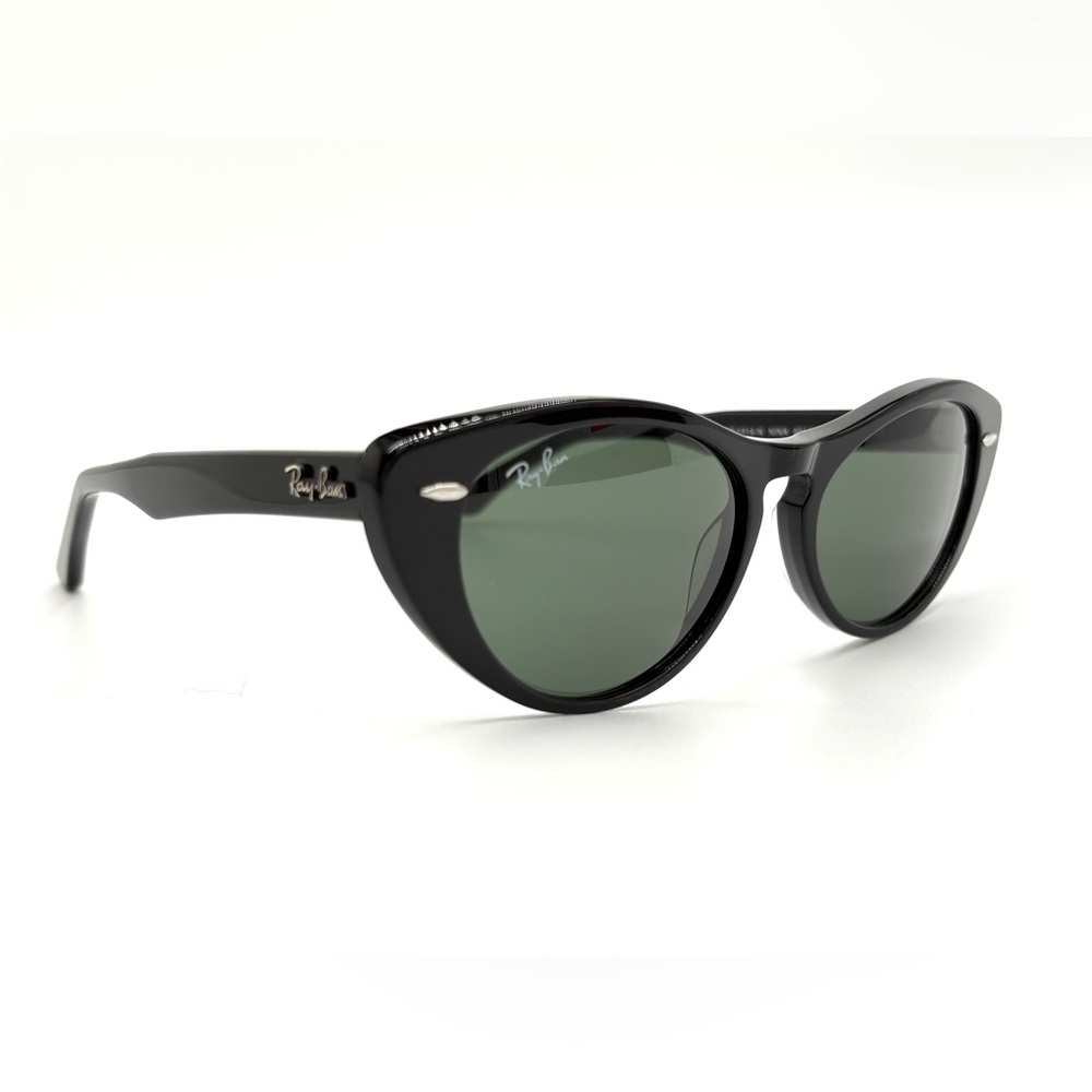 Ray-Ban Nina Black Cat-Eye Sunglasses 901/31 Green G-15 54-140 Comes w/Case - Picture 6 of 16